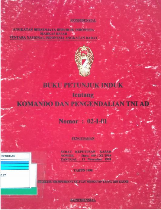 BUKU PETUNJUK INDUK KOMANDO DAN PENGENDALIAN TNI AD
